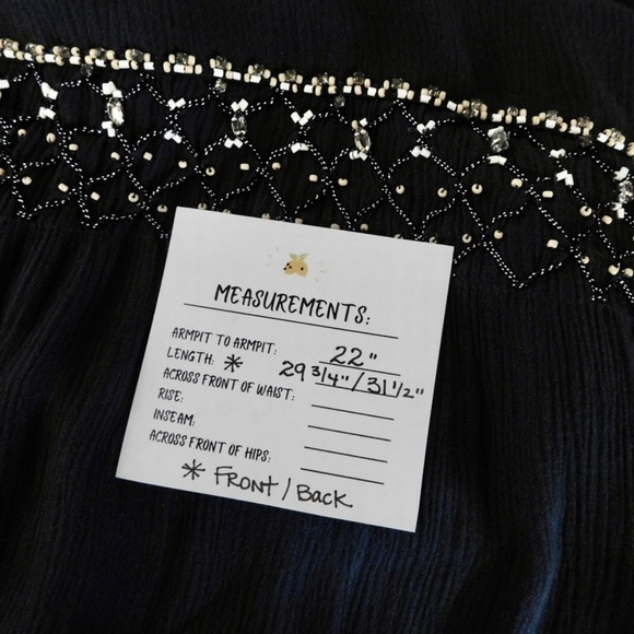 Anthropologie FLOREAT Beulah Navy Blue Beaded Top Blouse Tunic Beading Small - Picture 14 of 15